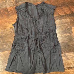 Grayish blue button up blouse size small